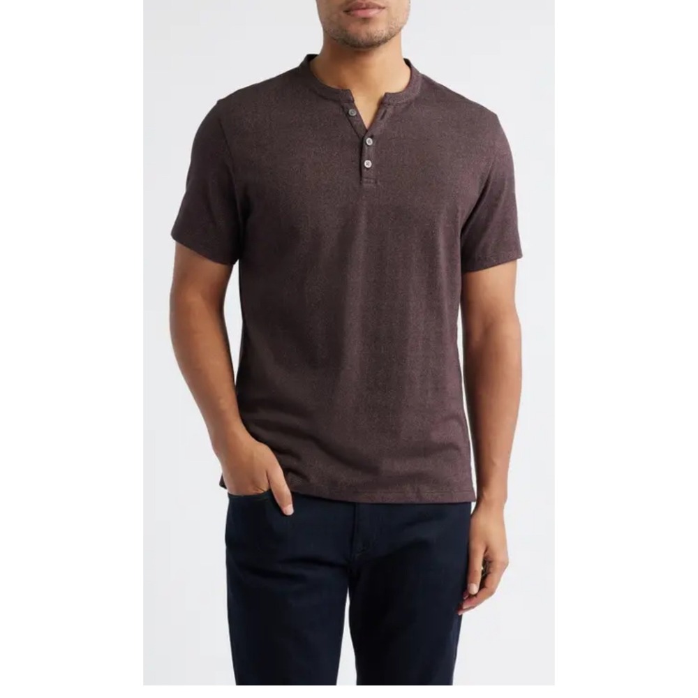 Robert Barakett XL Henley T-Shirt Short Sleeve Casual‎ Top Men's